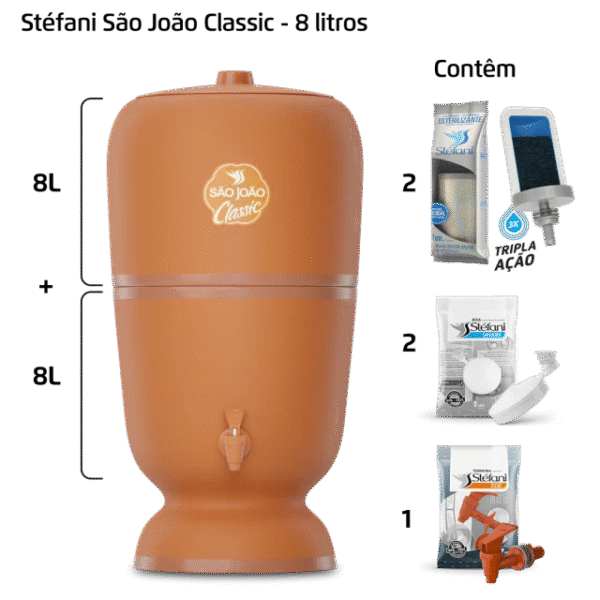 Filtro São João Classic – 8 litros – 2 velas – 2 boias
