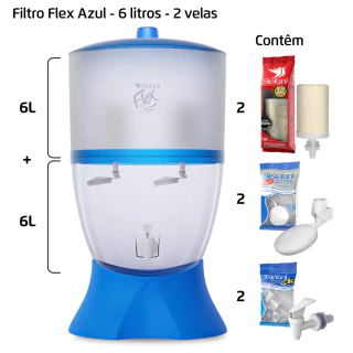 Filtro Flex – 6 litros – 2 velas – Azul