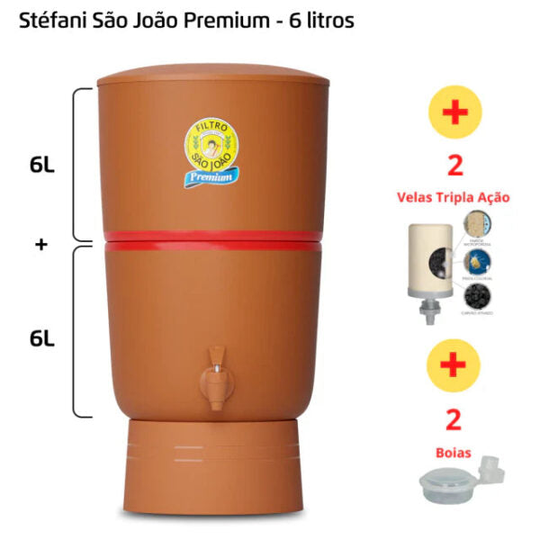 Filtro Premium – 6 litros – 2 velas + 2 velas Tripla Ação